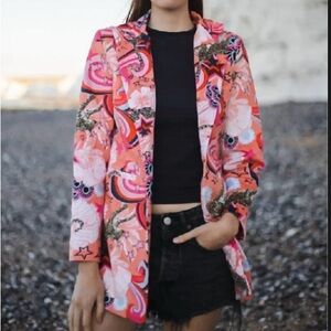 LAS SUREÑAS Matching Suit Set ‘STARDUST’ Velvet Jacket L + Silky Pants XL - NWOT